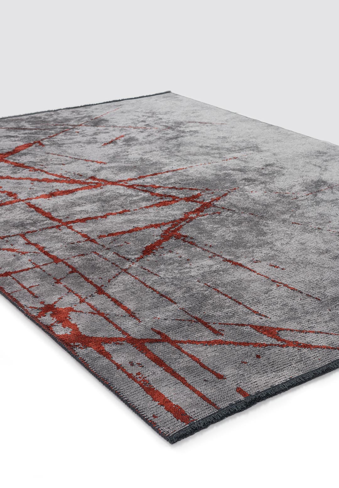 CRACK DARK TERRA - LIGHT GREY RUG - 4