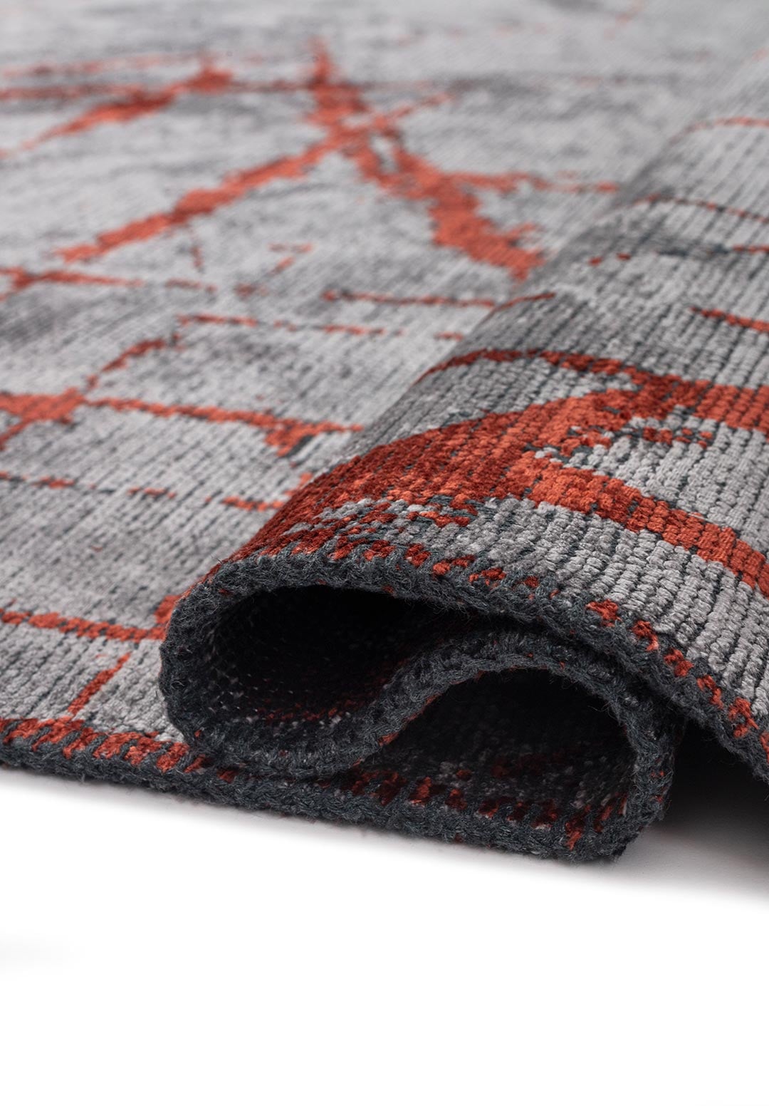 CRACK DARK TERRA - LIGHT GREY RUG - 2