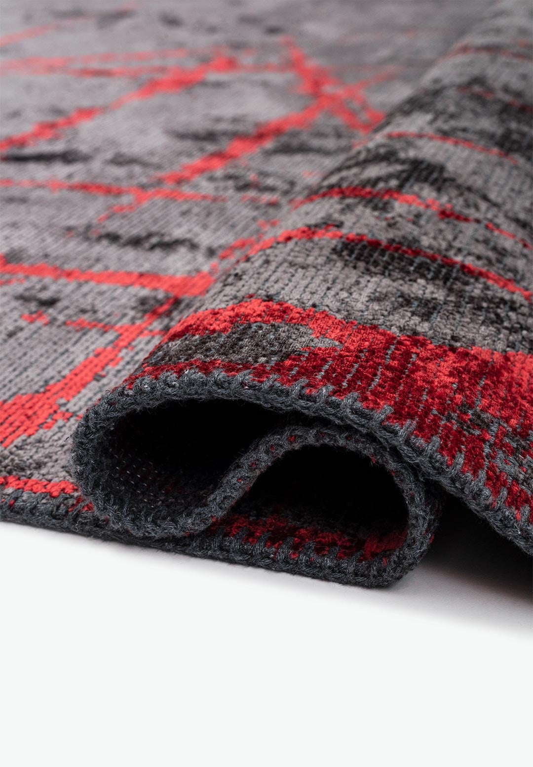 CRACK RED - CHARCOAL RUG - 2
