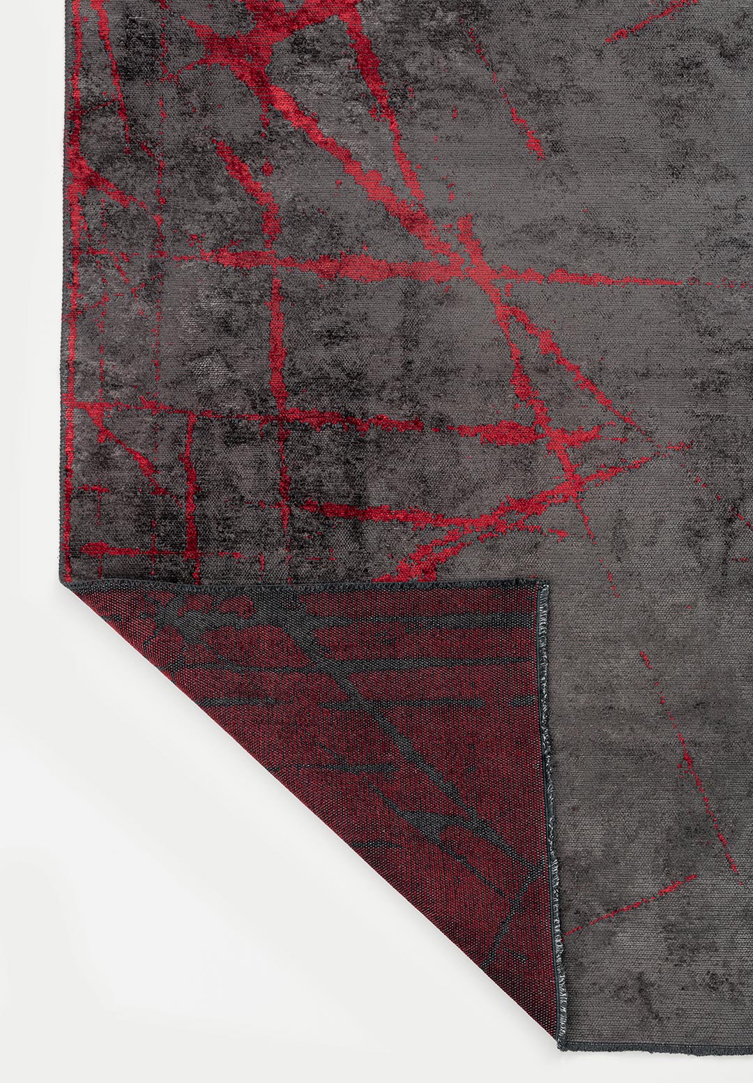 CRACK RED - CHARCOAL RUG - 3