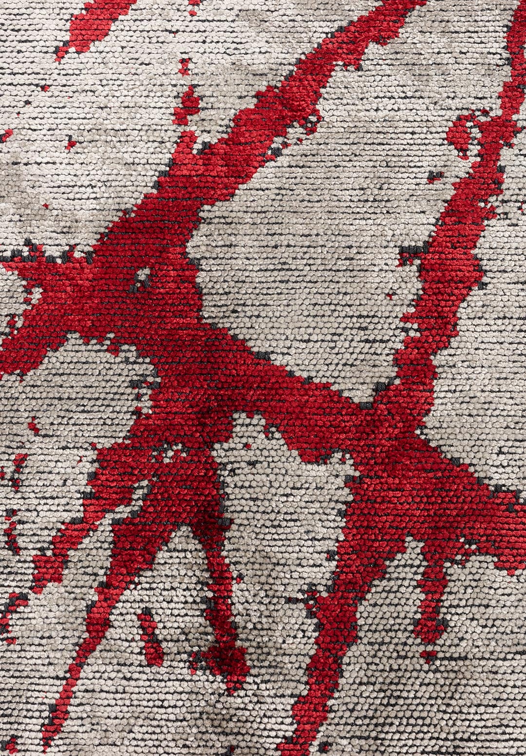 CRACK RED - CREAM RUG - 5