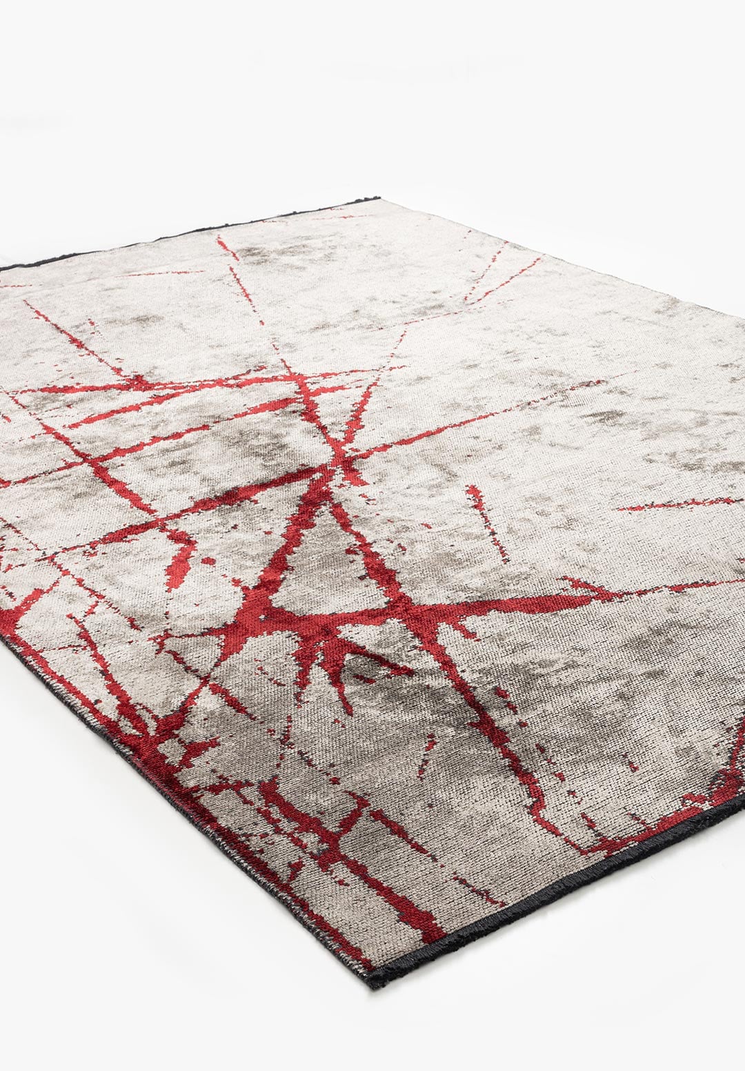CRACK RED - CREAM RUG - 4