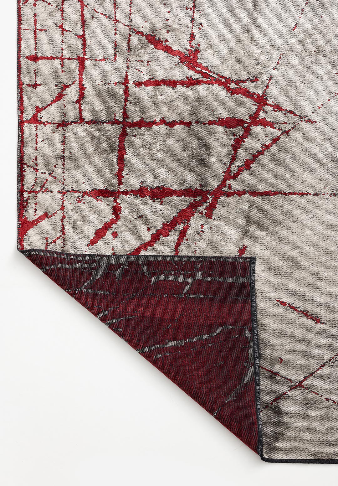 CRACK RED - CREAM RUG - 3
