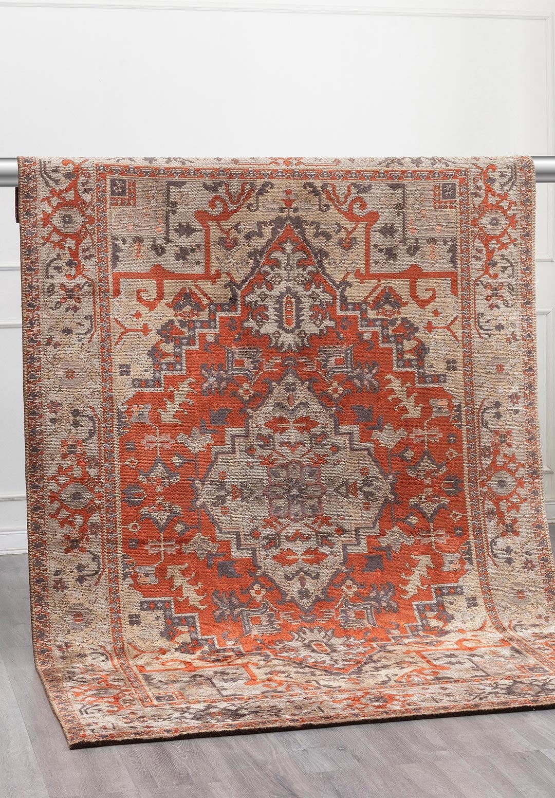 CITADEL BEIGE - ICE BLUE - DARK TERRA - CHARCOAL RUG - 4