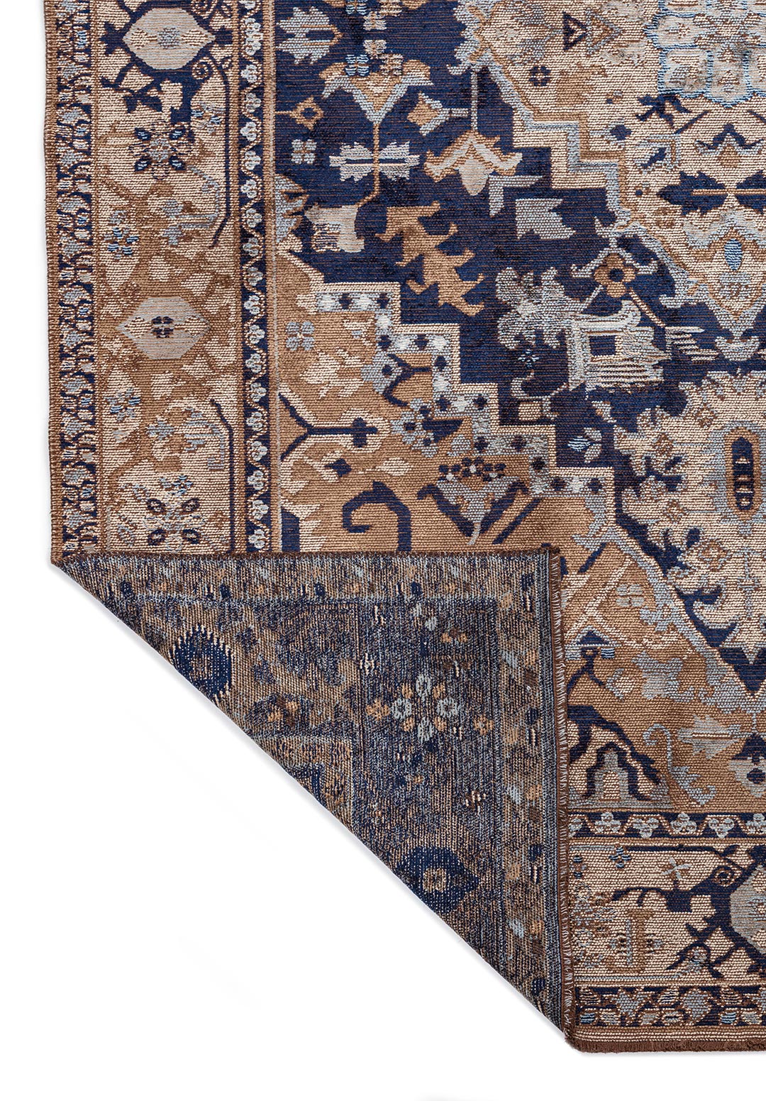 CITADEL MINK - BEIGE - DARK NAVY - BLUE RUG - 3