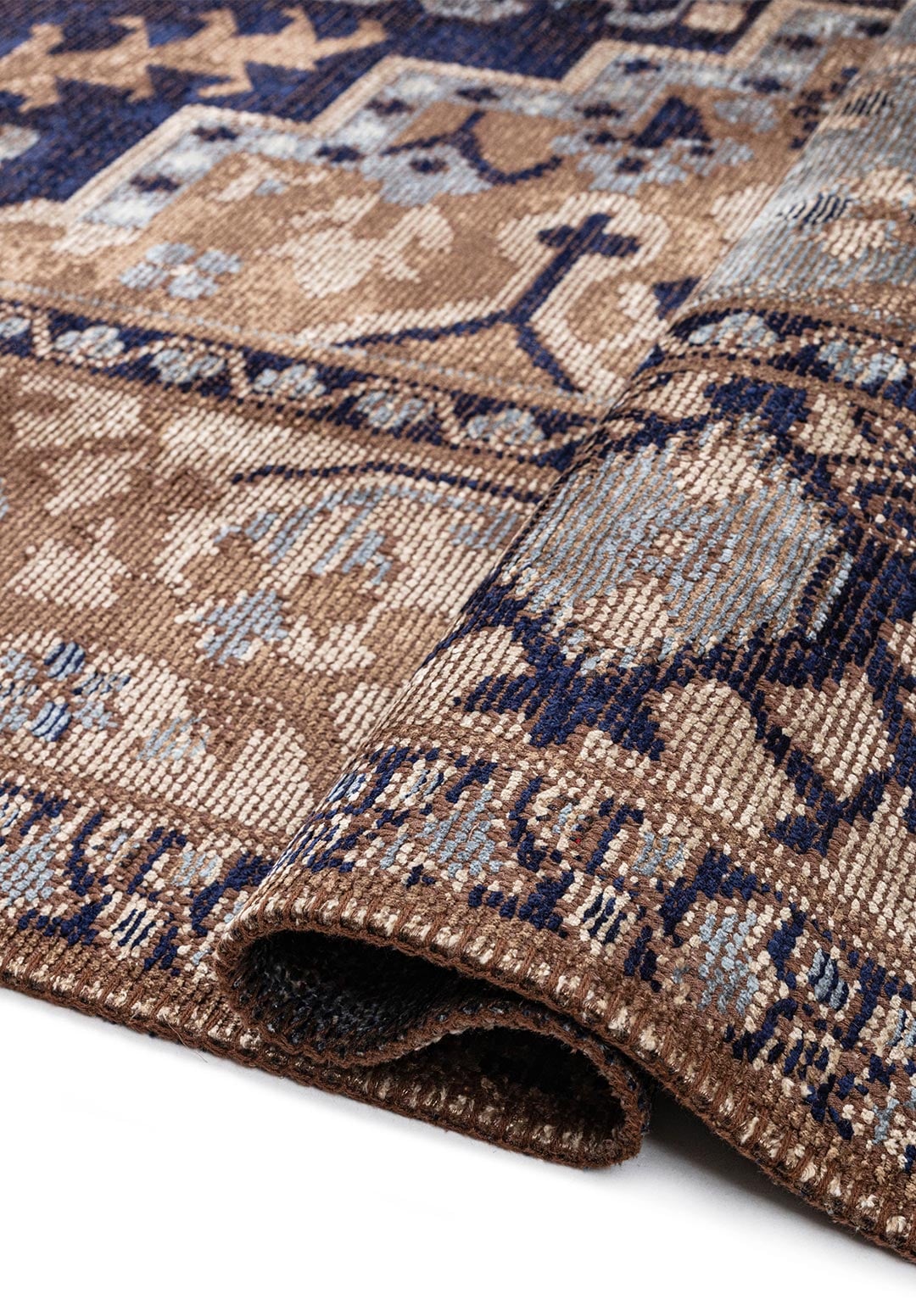 CITADEL MINK - BEIGE - DARK NAVY - BLUE RUG - 2