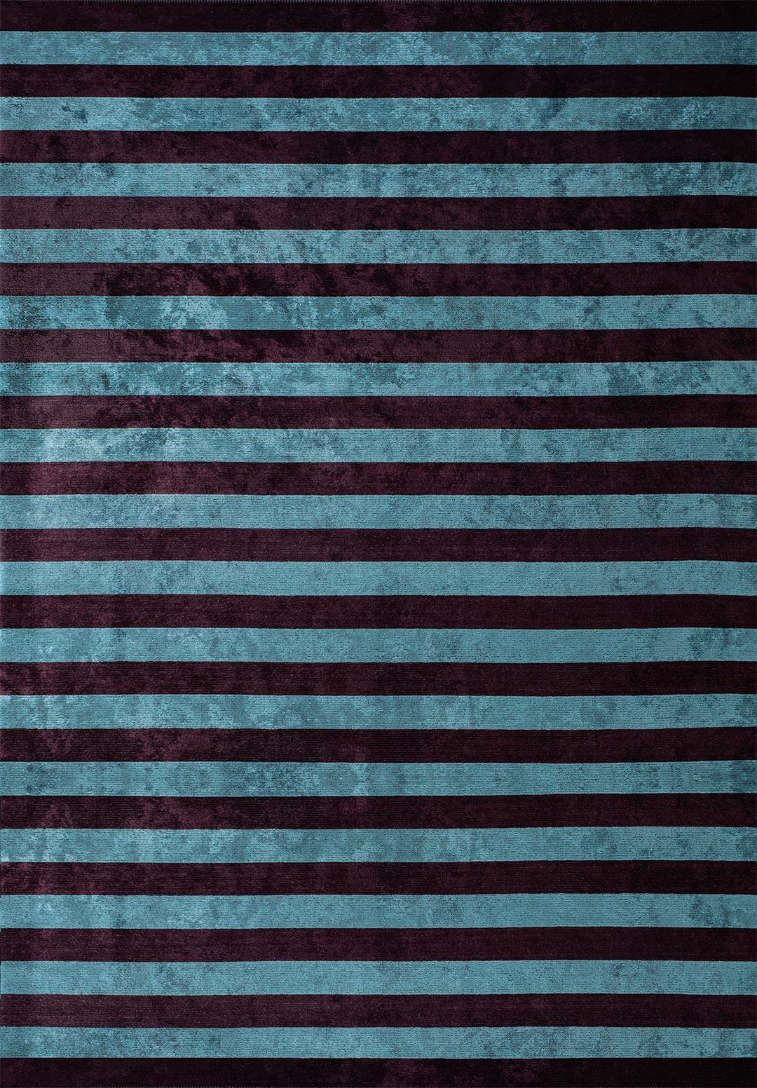 RAY DARK BURGUNDY - TURQUOISE RUG - 1