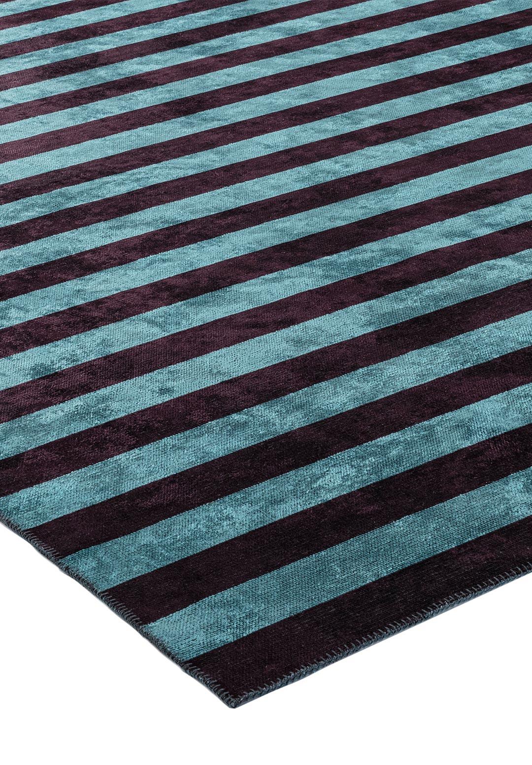 RAY DARK BURGUNDY - TURQUOISE RUG - 4