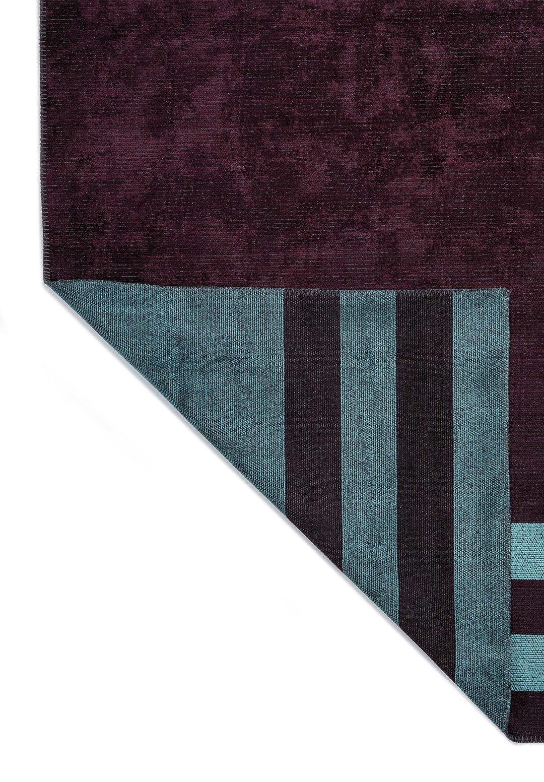 BAND DARK BURGUNDY - TURQUOISE RUG - 3