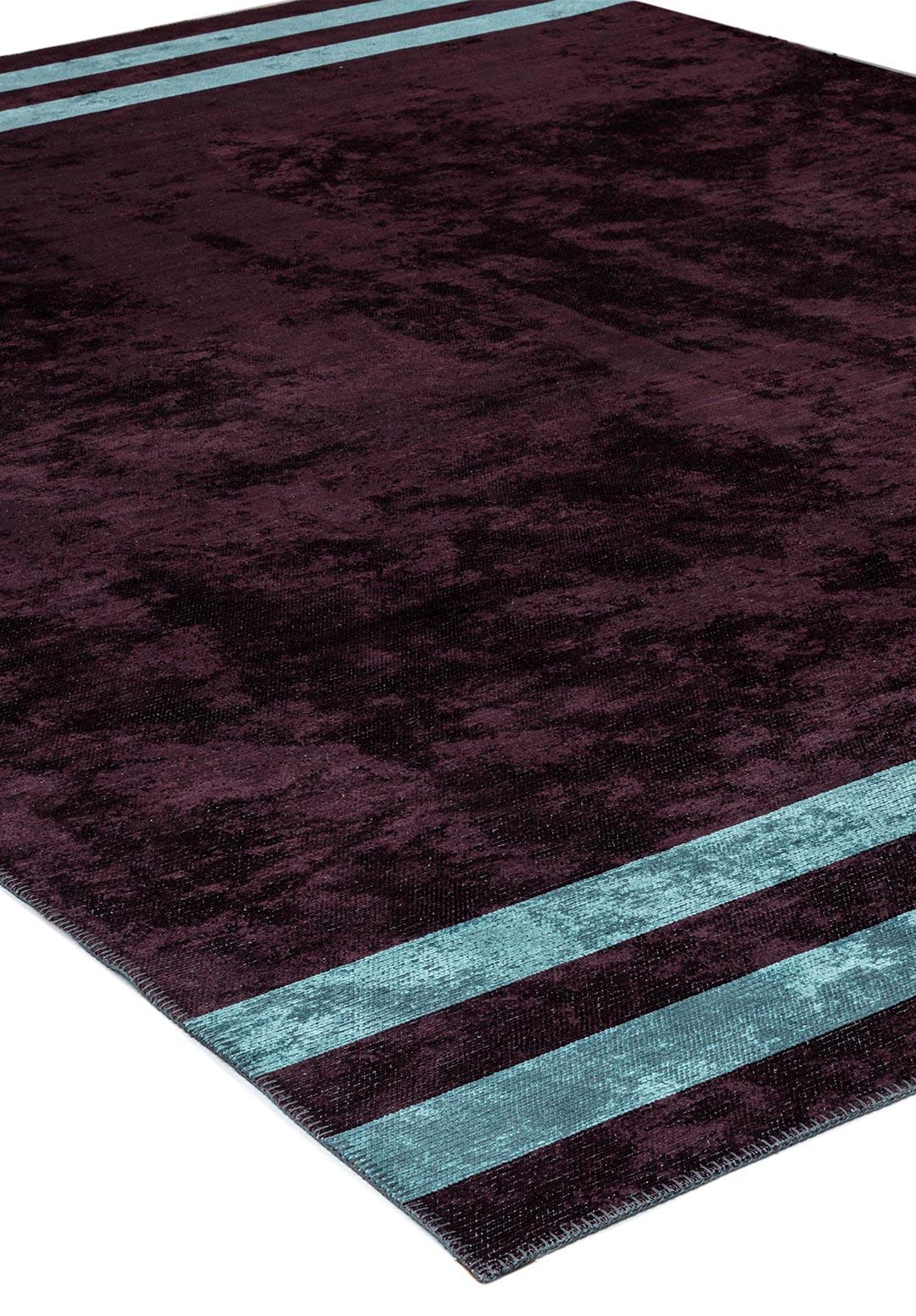 BAND DARK BURGUNDY - TURQUOISE RUG - 4