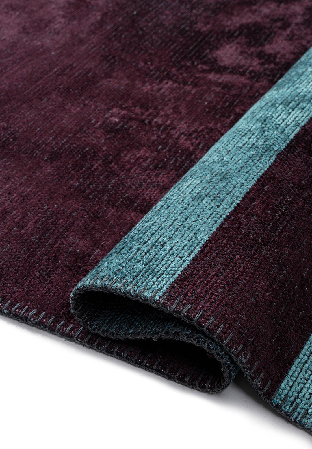 BAND DARK BURGUNDY - TURQUOISE RUG - 2
