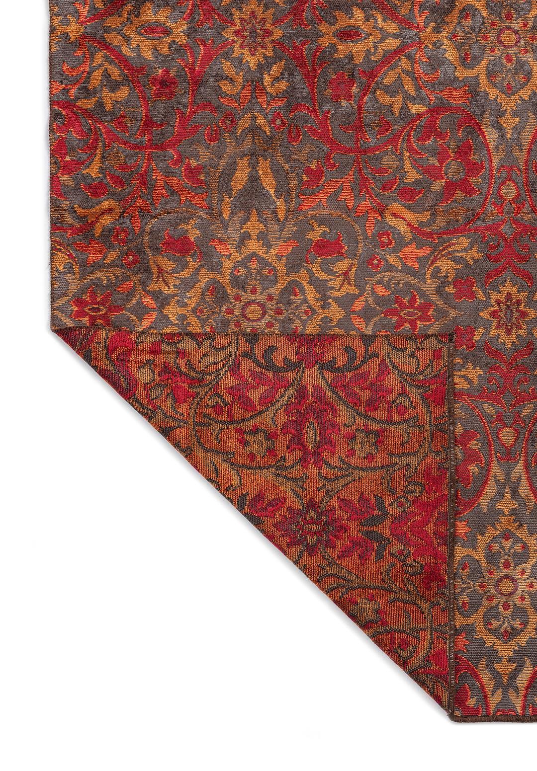 VIOLETTA CHARCOAL - ORANGE - RED RUG - 3