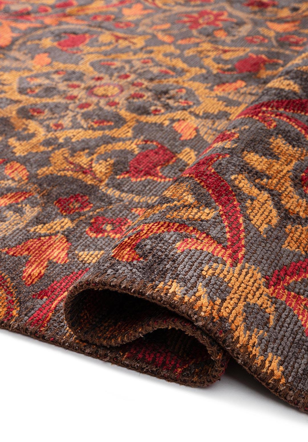VIOLETTA CHARCOAL - ORANGE - RED RUG - 2
