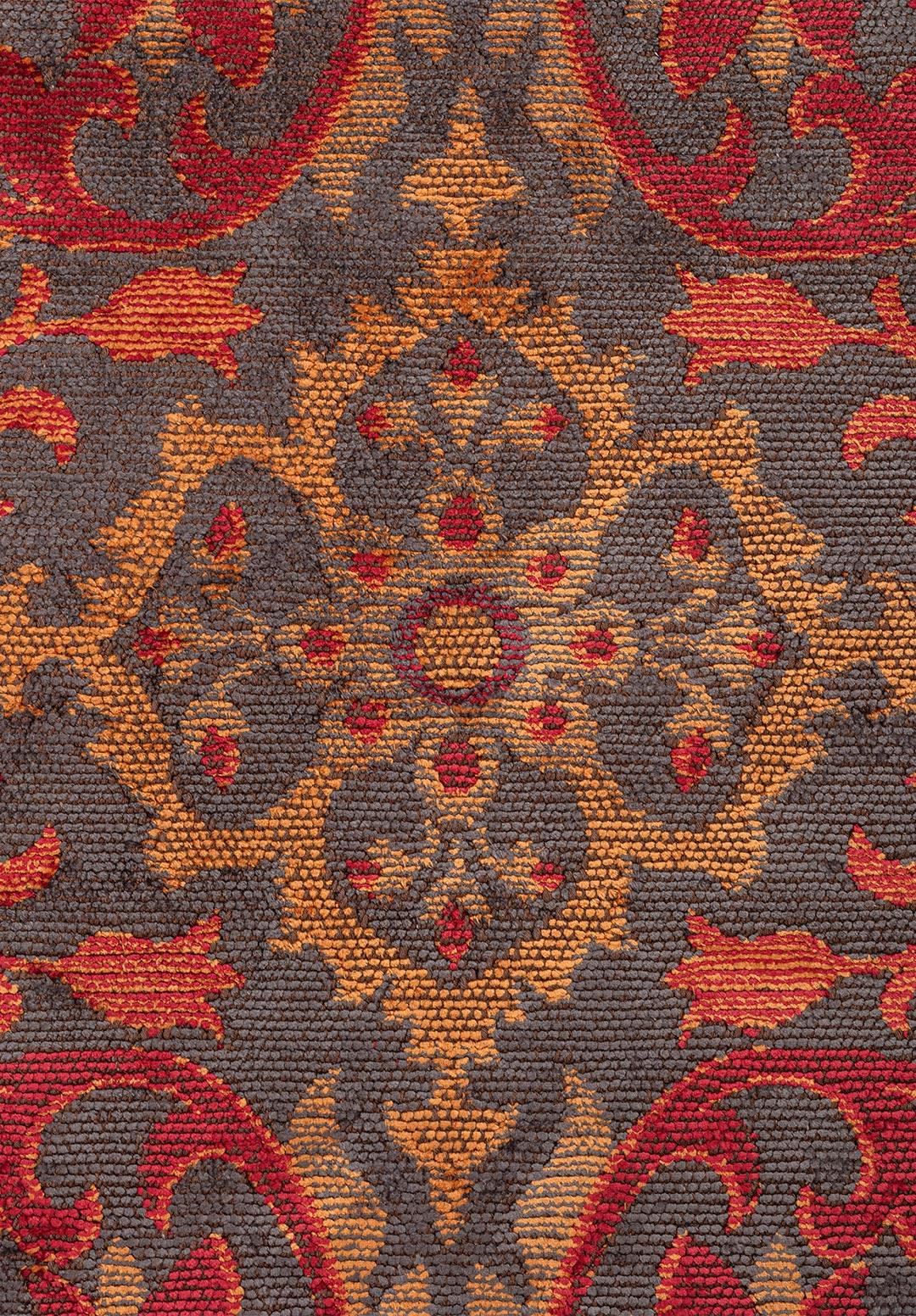 VIOLETTA CHARCOAL - ORANGE - RED RUG - 5