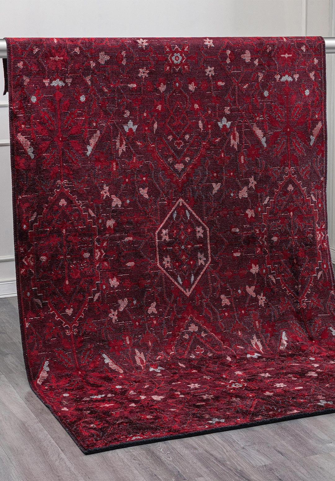 FLEUR STONE - RED - CHERRY RUG - 4