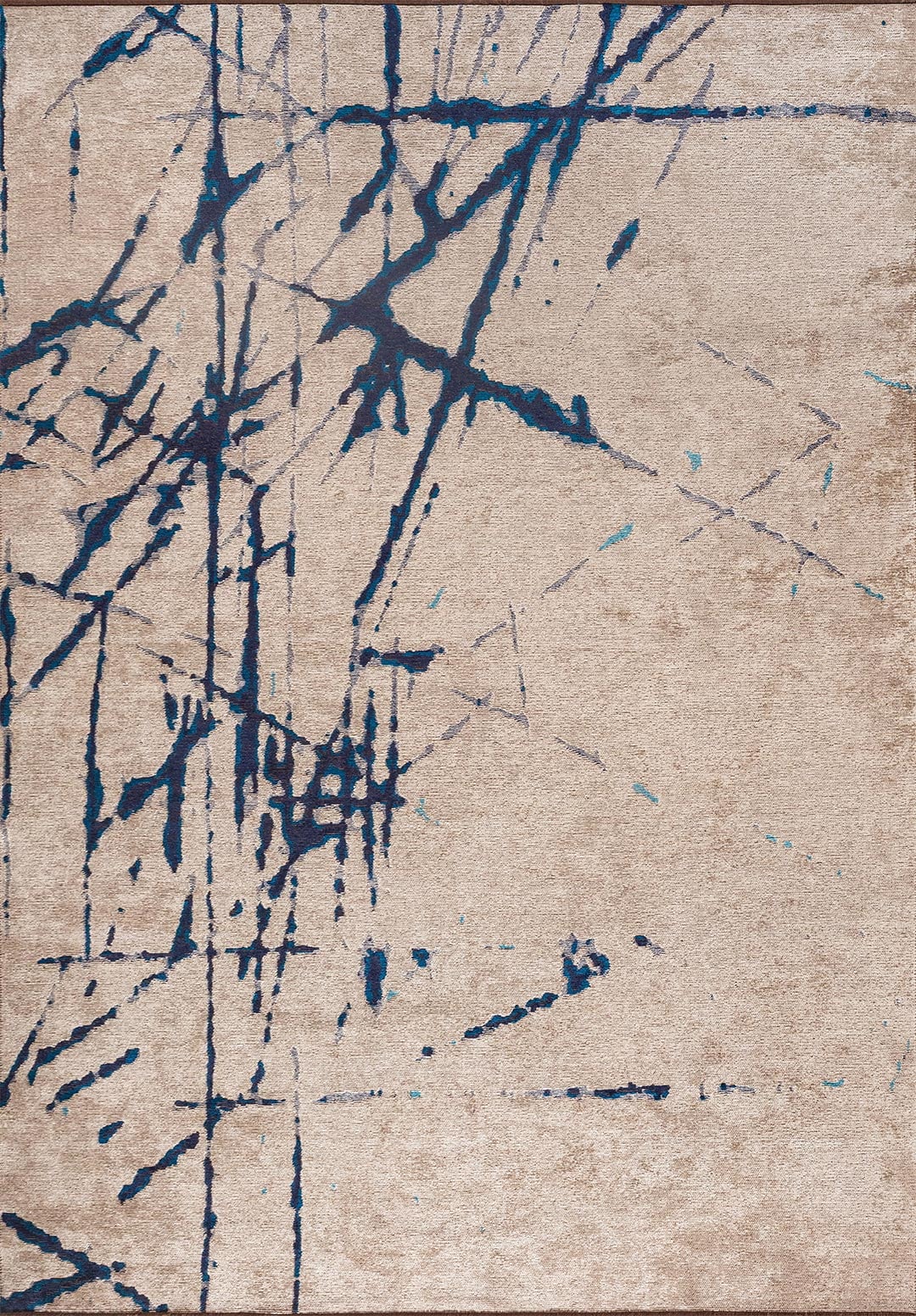 CRACK CREAM - CYAN - DARK NAVY RUG