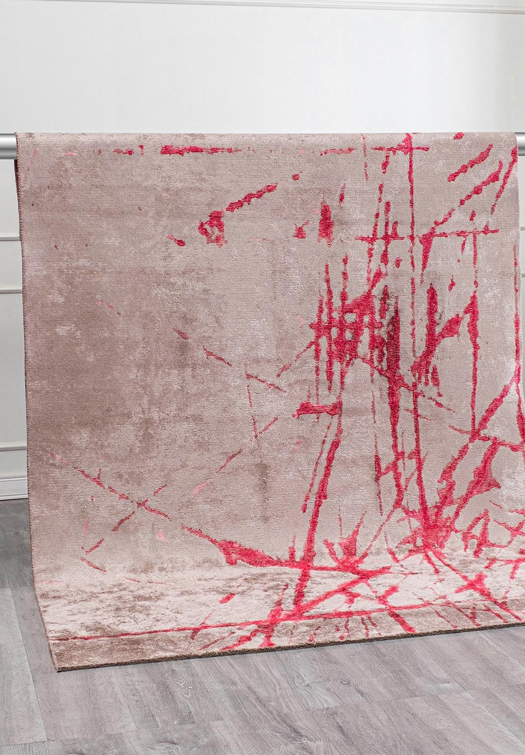 CRACK MAGENTA - PINK - GREY RUG - 4