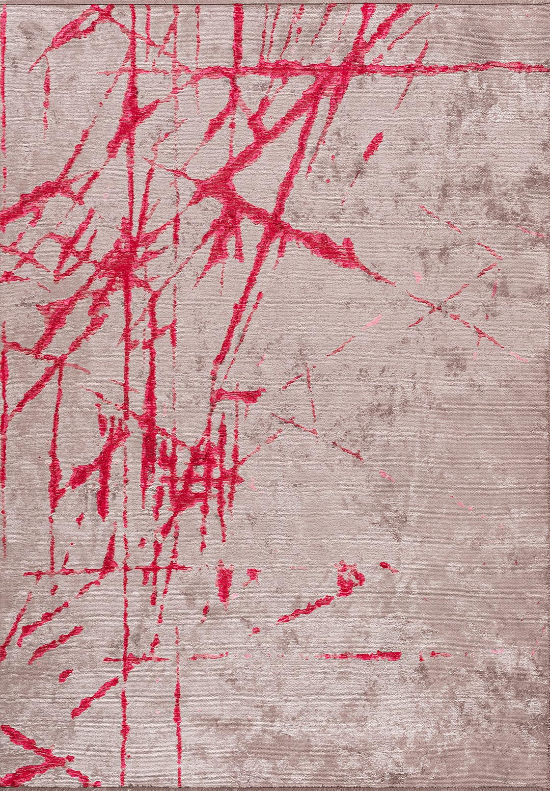 CRACK MAGENTA - PINK - GREY RUG - 1