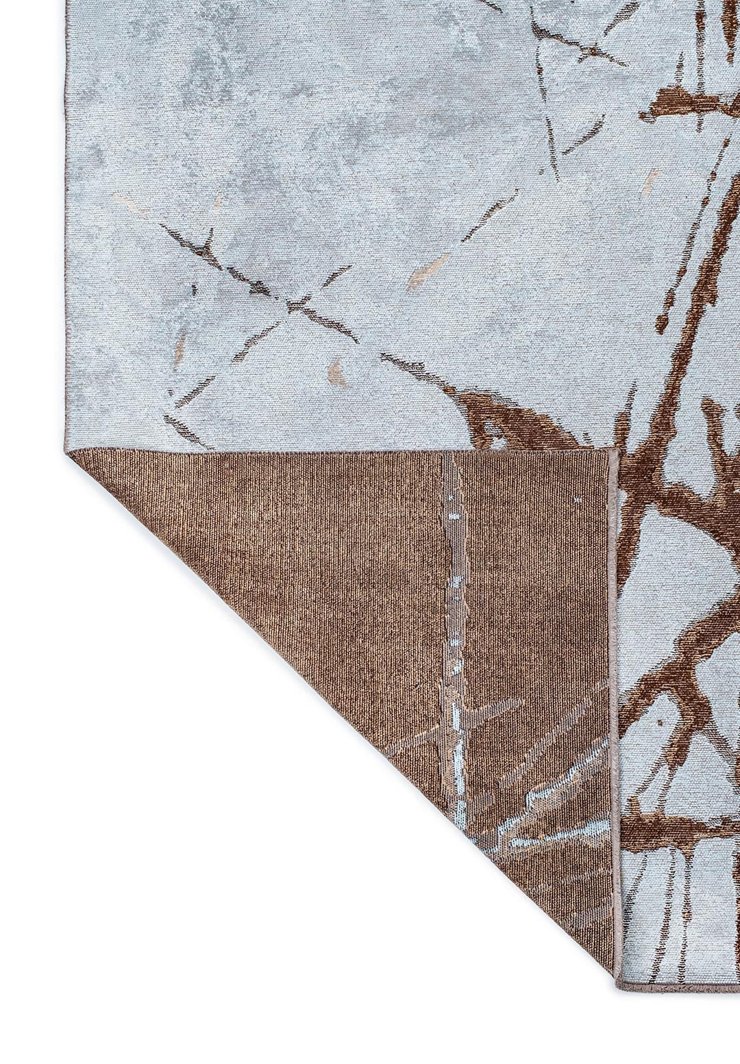CRACK DARK BROWN - DARK BEIGE - ICE BLUE RUG - 3