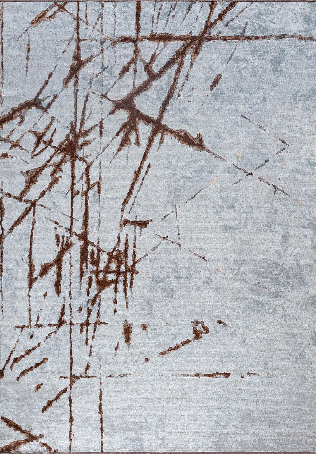 CRACK DARK BROWN - DARK BEIGE - ICE BLUE RUG