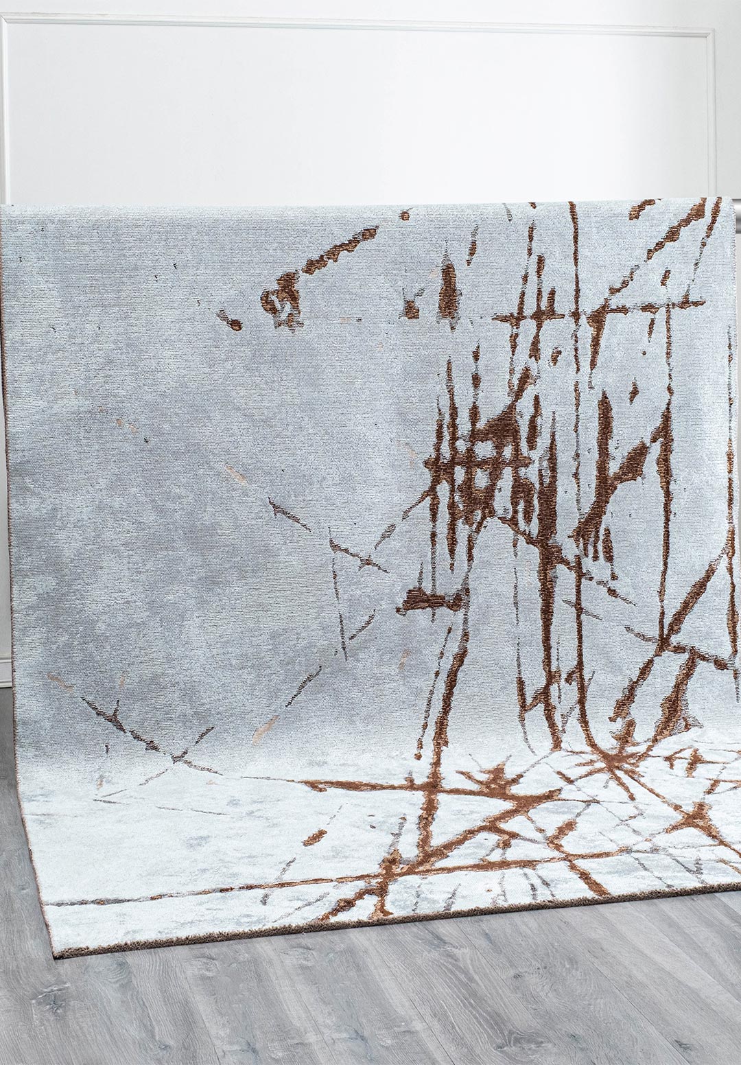 CRACK DARK BROWN - DARK BEIGE - ICE BLUE RUG - 4