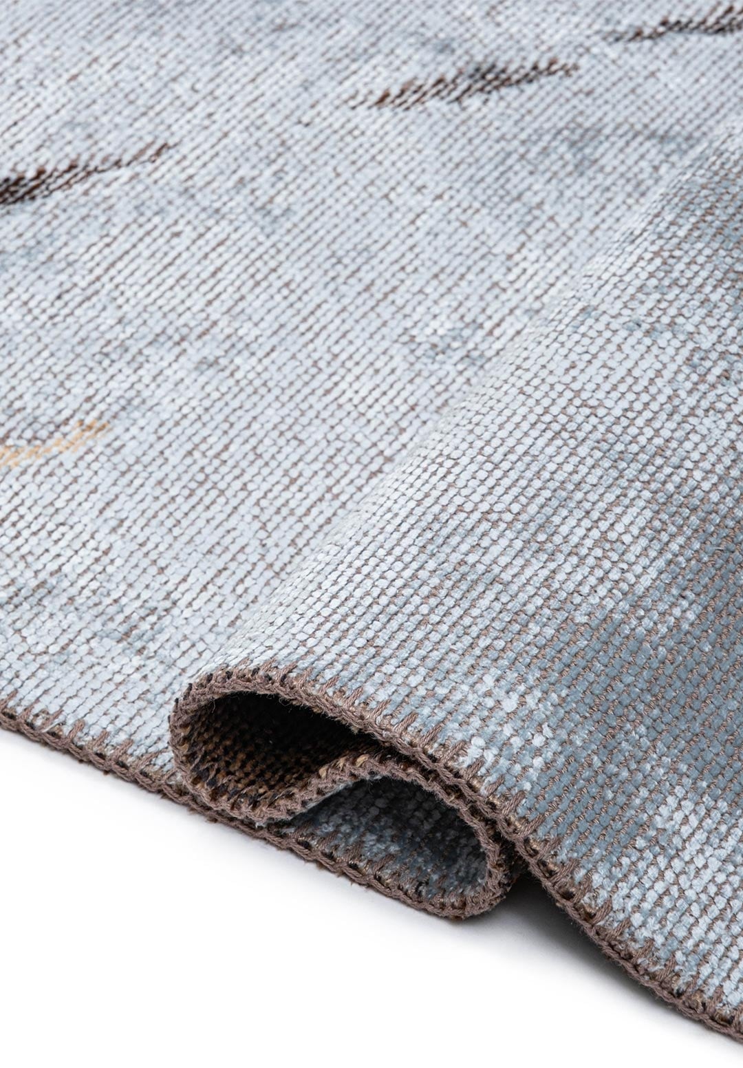 CRACK DARK BROWN - DARK BEIGE - ICE BLUE RUG - 2