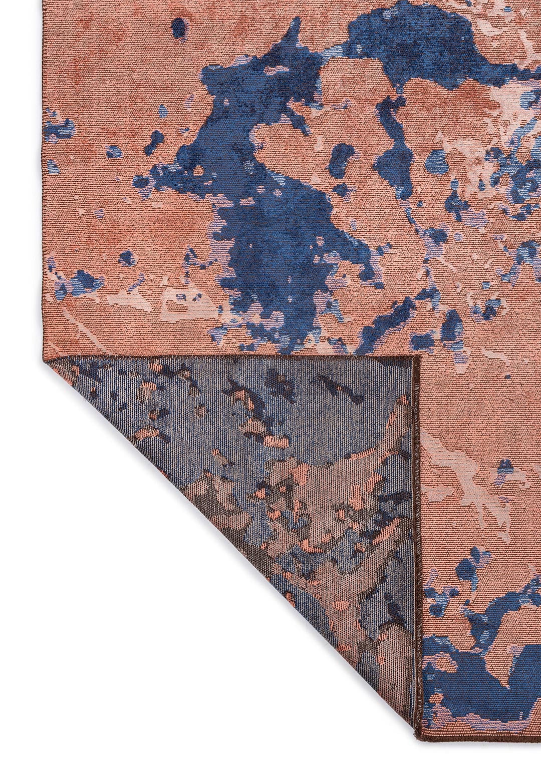 FLASH NAVY BLUE - GREY - LIGHT CORAL RUG - 3