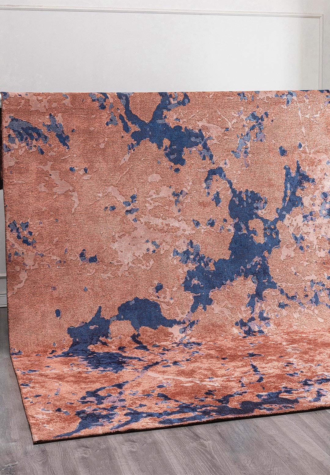 FLASH NAVY BLUE - GREY - LIGHT CORAL RUG - 4