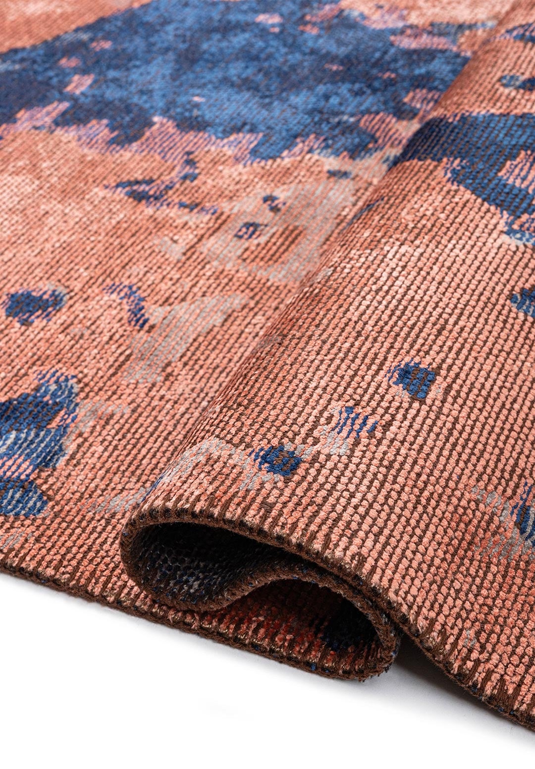 FLASH NAVY BLUE - GREY - LIGHT CORAL RUG - 2