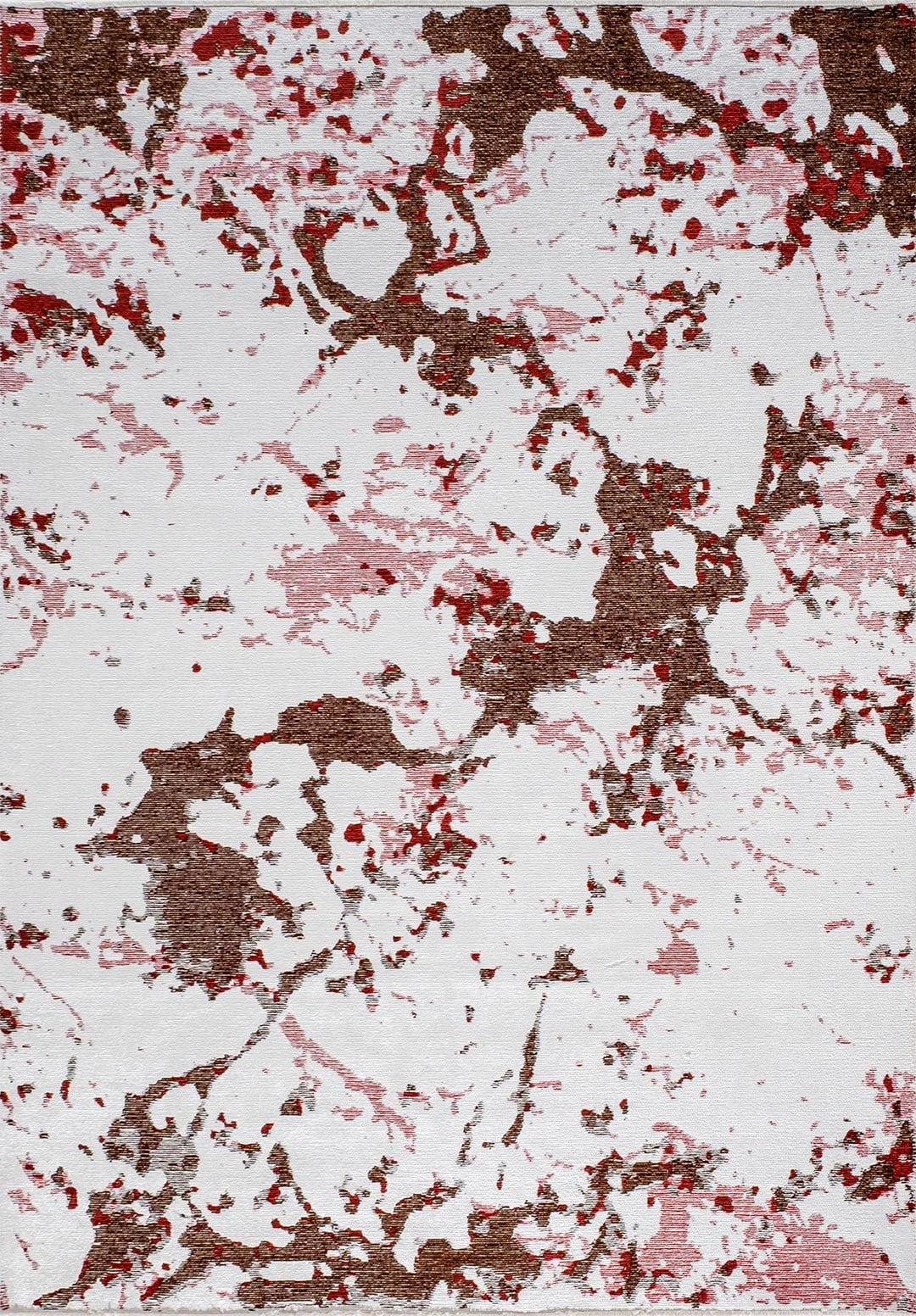 FLASH DARK BROWN - RED - WHITE RUG - 1