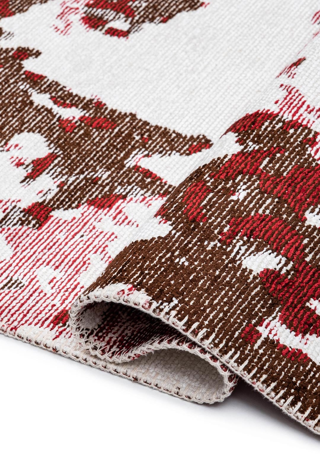 FLASH DARK BROWN - RED - WHITE RUG - 2