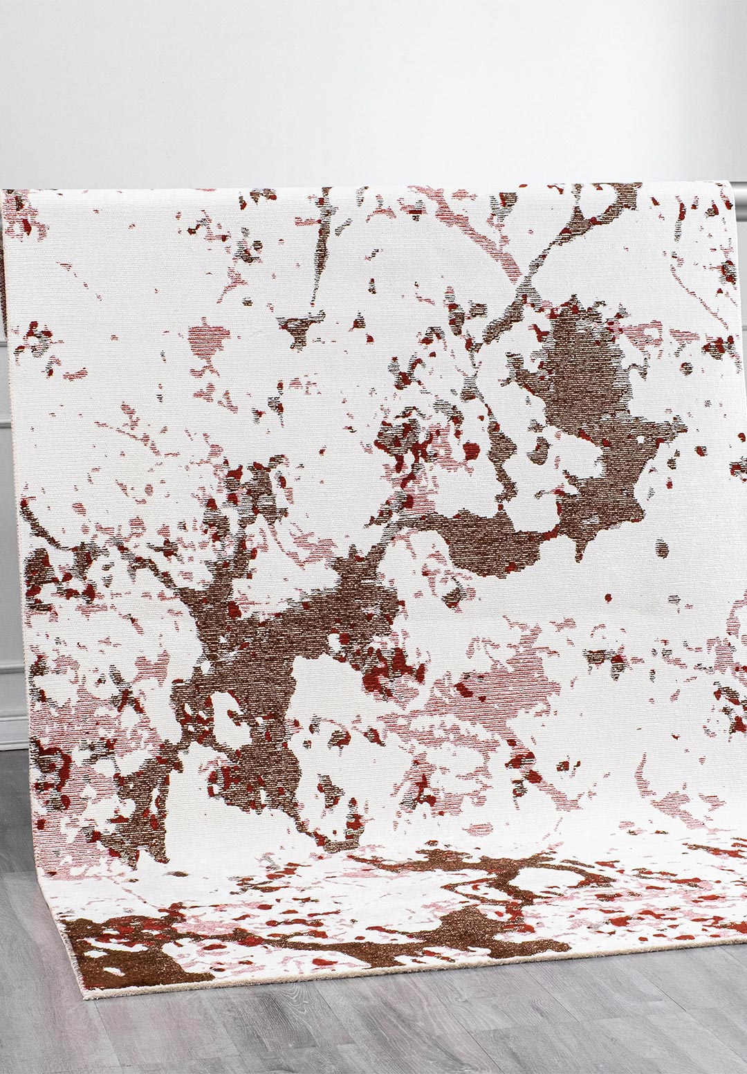 FLASH DARK BROWN - RED - WHITE RUG - 4