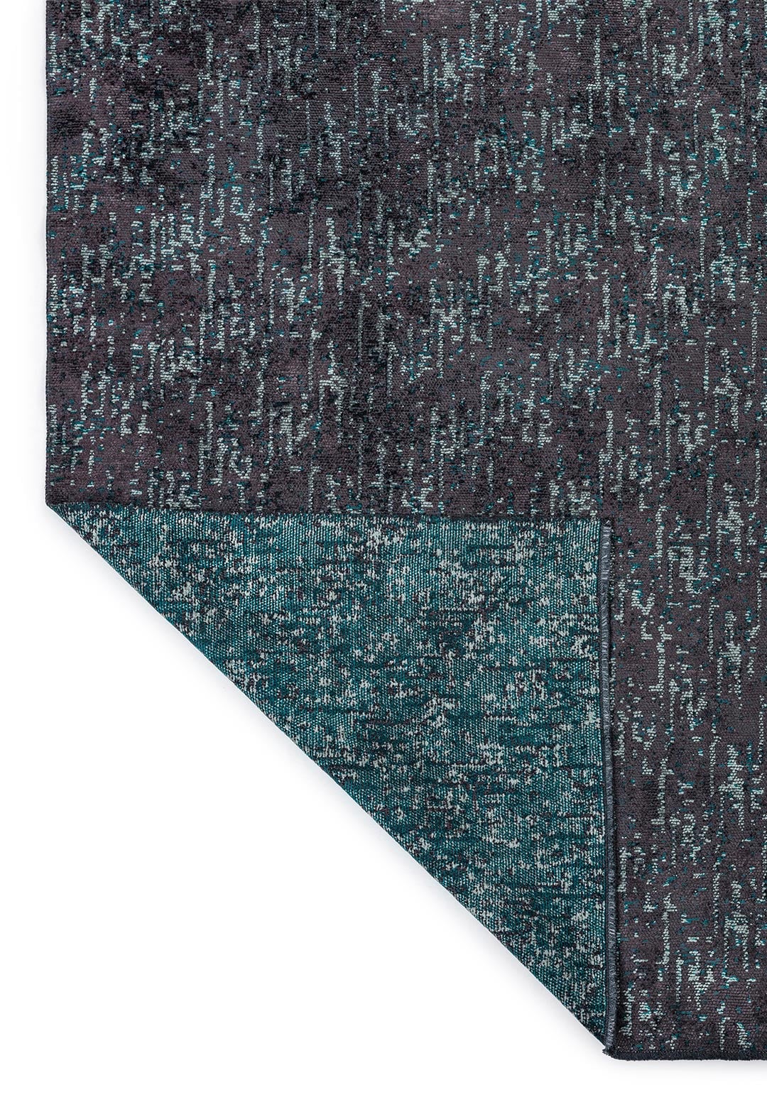 SOLSTICE CHARCOAL - DARK TURQUOISE - RIVER GREEN RUG - 3