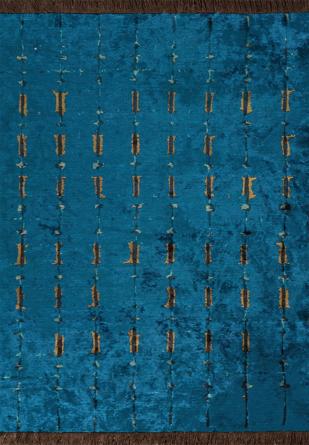 MAYA KIWI - DARK BROWN - CYAN RUG - 1