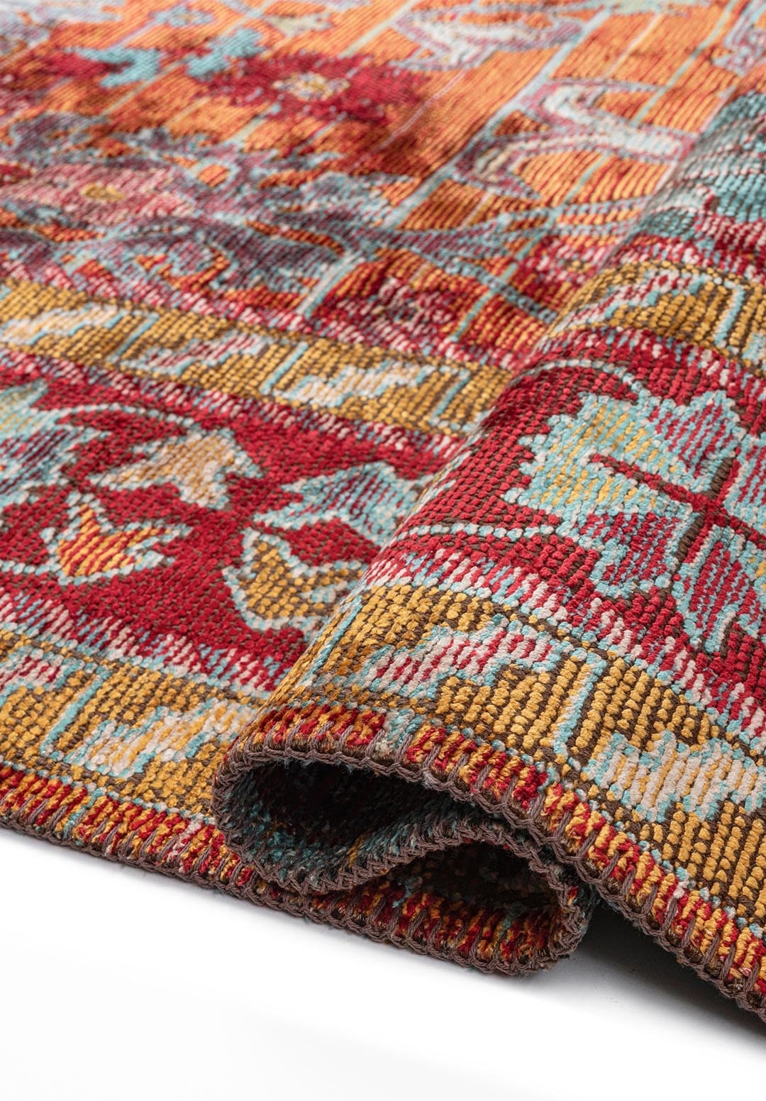 SPLENDOR BONE - MUSTARD - RED - TURQUOISE RUG - 2