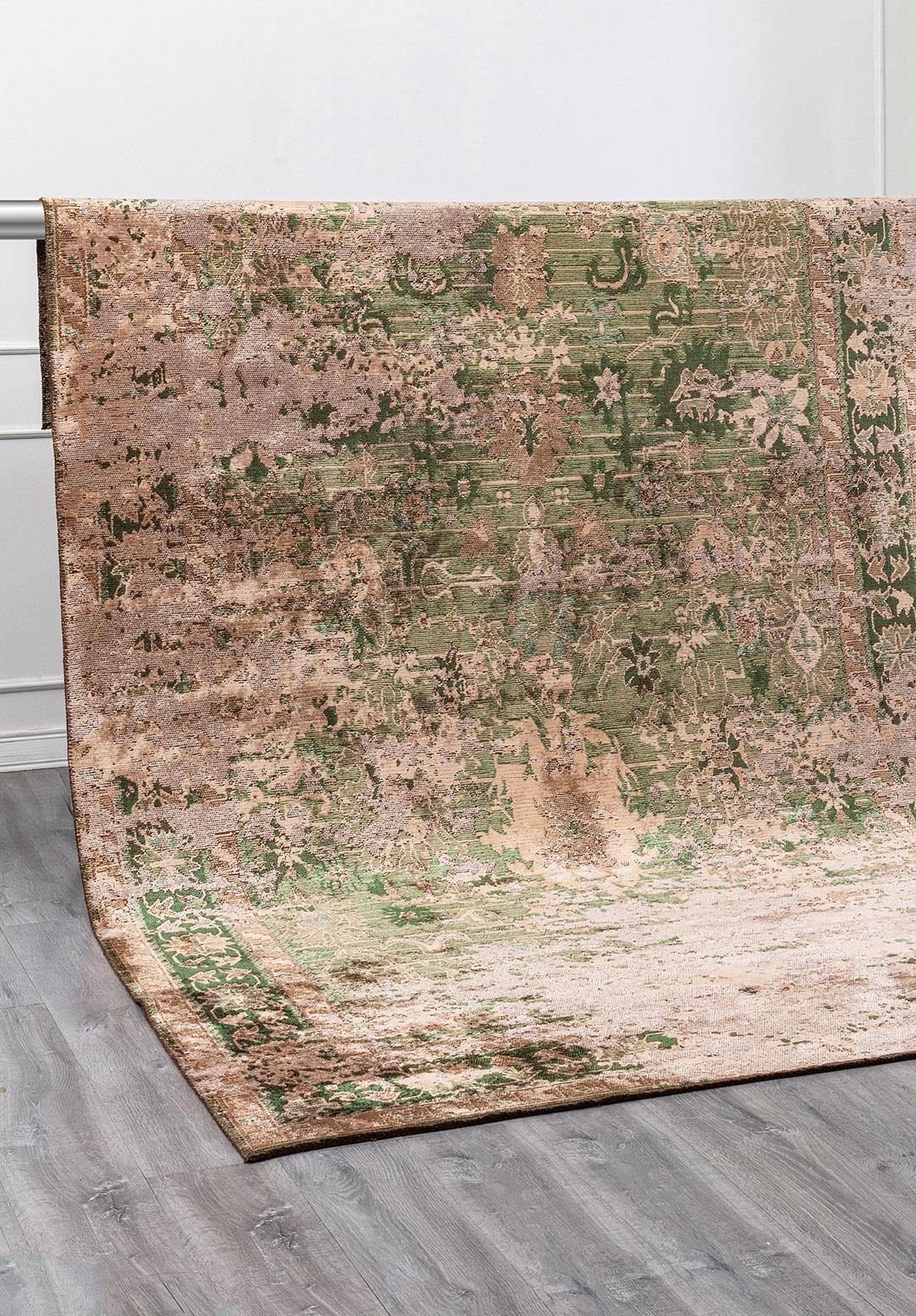 SPLENDOR ERA LIGHT CREAM - DARK BEIGE - FOREST GREEN - DARK BEIGE RUG - 4