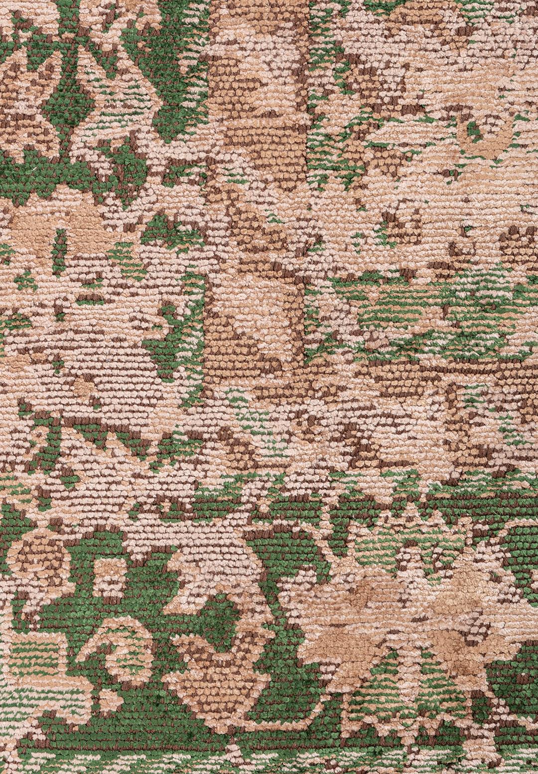 SPLENDOR ERA LIGHT CREAM - DARK BEIGE - FOREST GREEN - DARK BEIGE RUG - 5