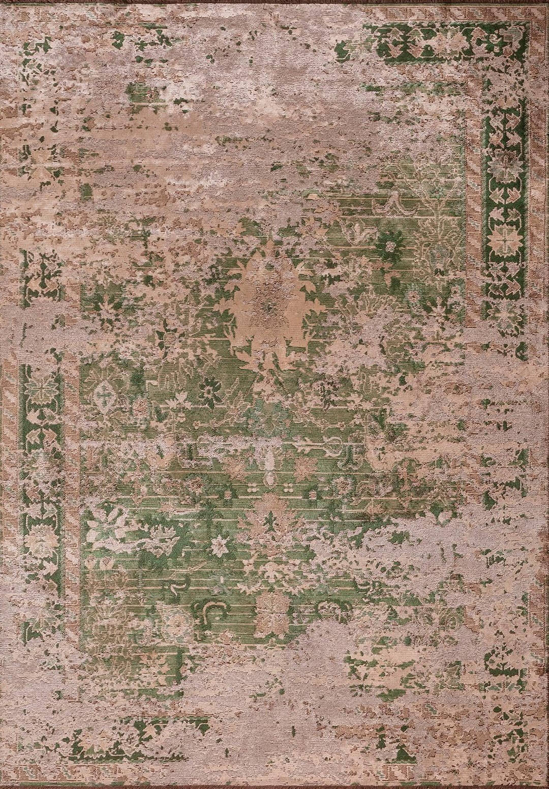 SPLENDOR ERA LIGHT CREAM - DARK BEIGE - FOREST GREEN - DARK BEIGE RUG