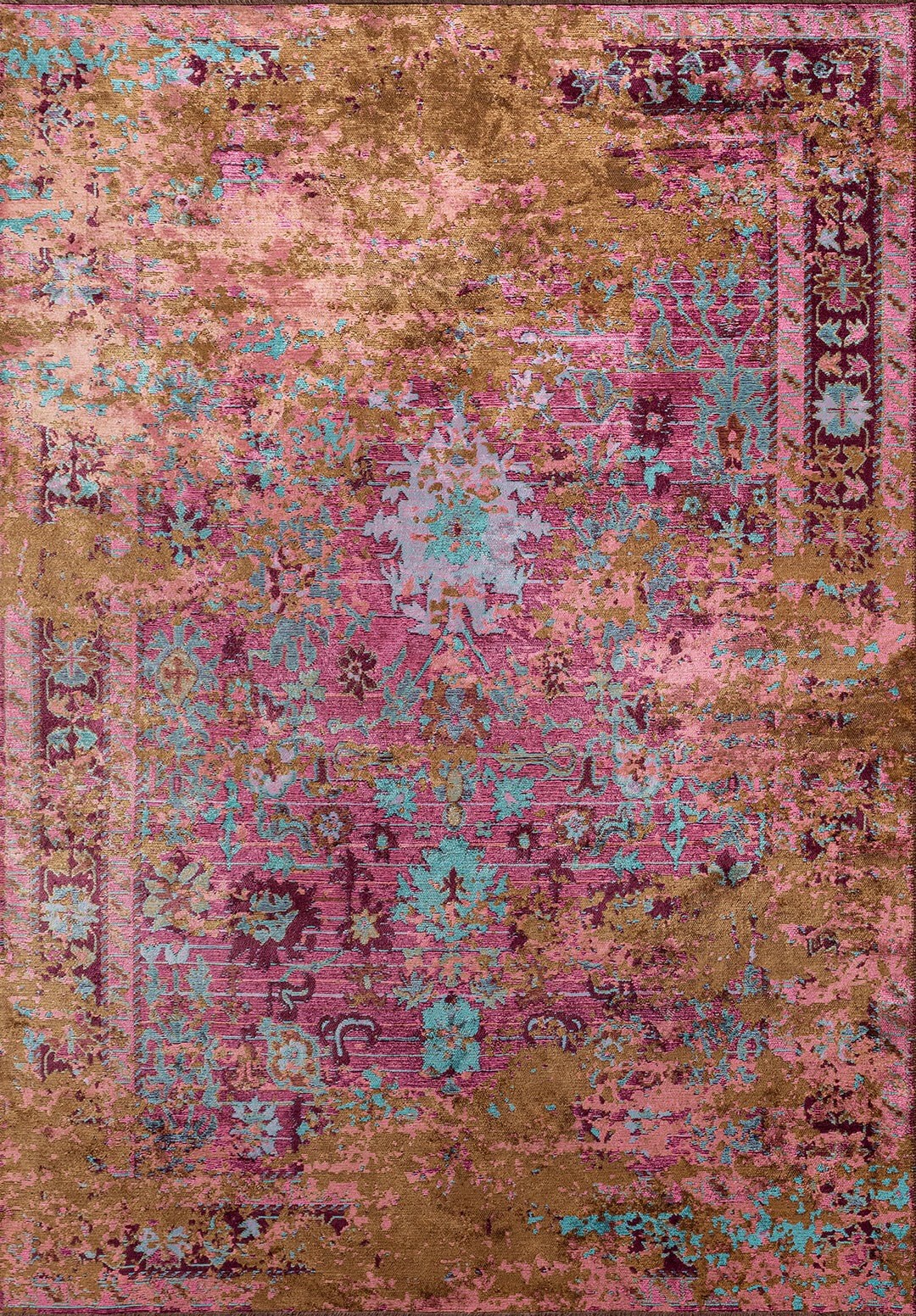 SPLENDOR ERA CACAO - PINK - DARK DAMSON - TURQUOISE RUG