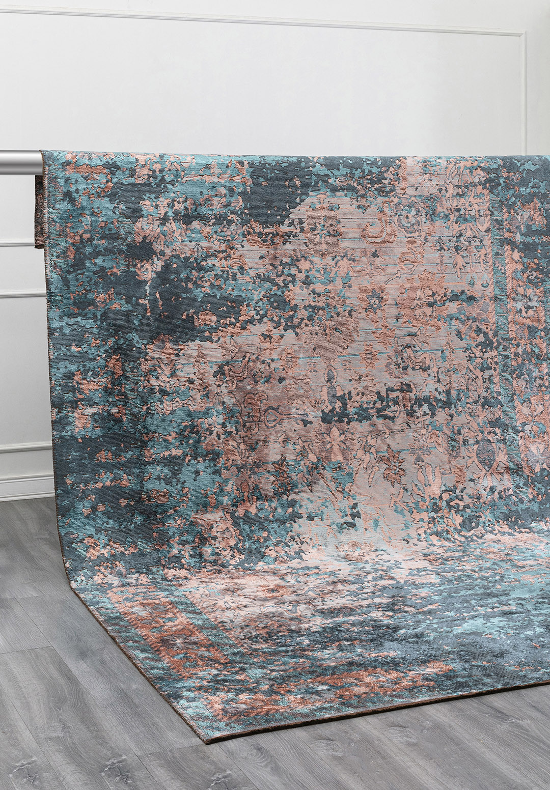SPLENDOR ERA PETROL - TURQUOISE - LIGHT CORAL - COPPER RUG - 4
