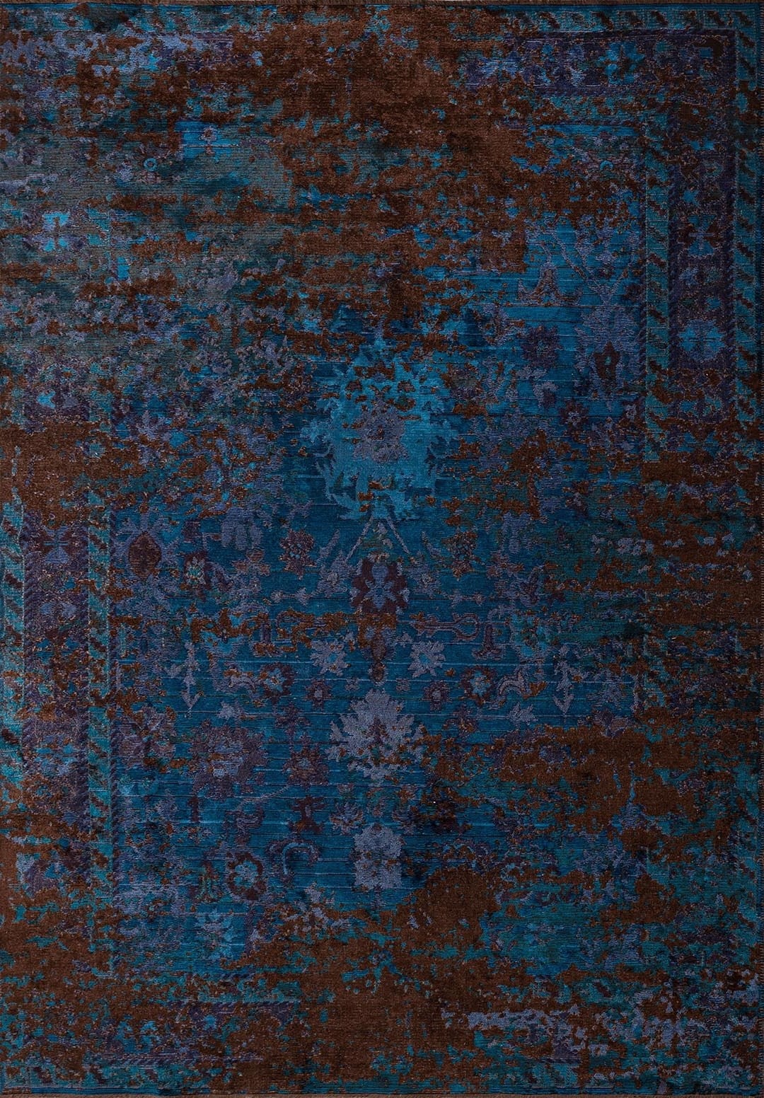 SPLENDOR ERA DARK BROWN - CYAN - DARK NAVY - NAVY BLUE RUG - 1