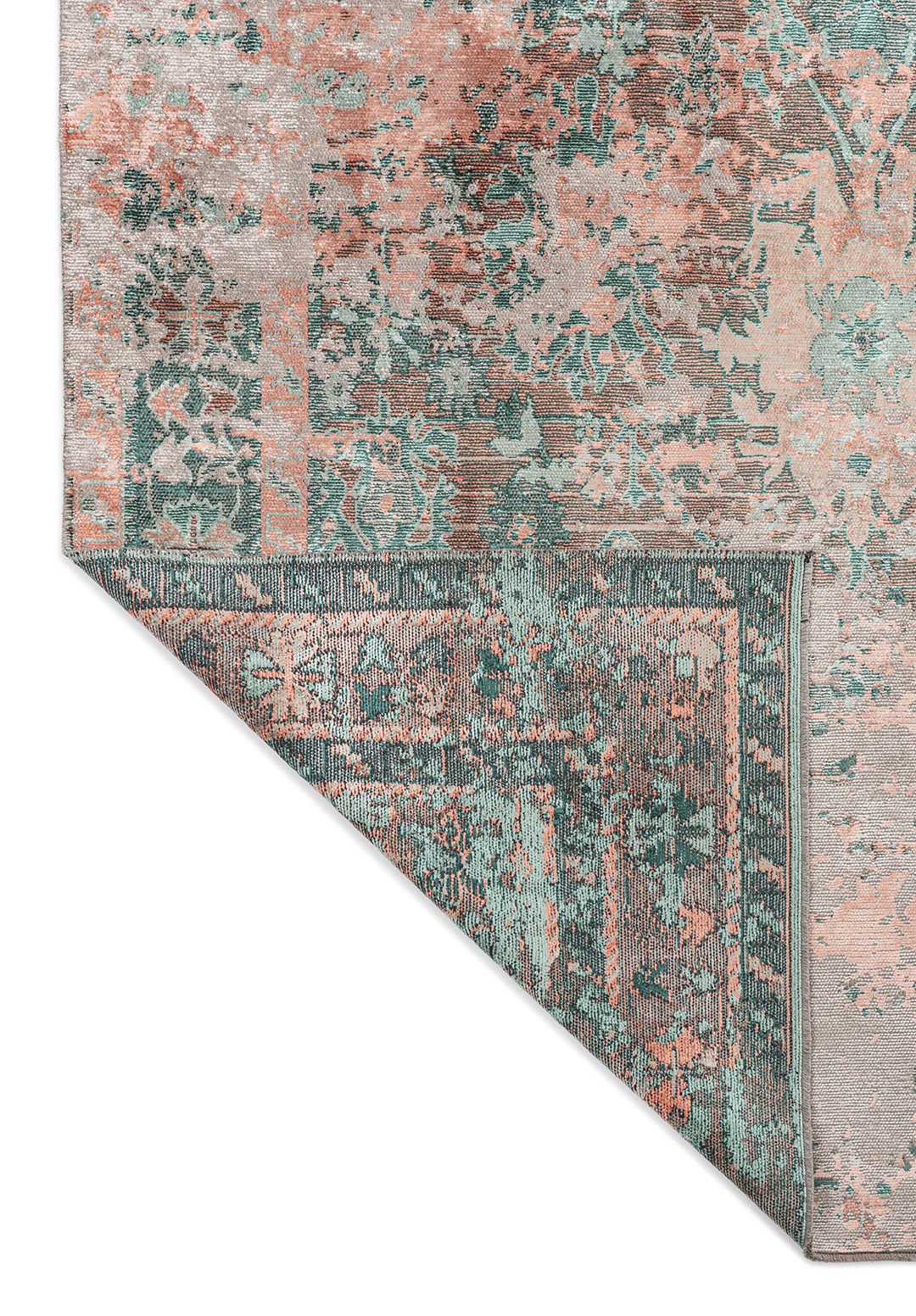 SPLENDOR ERA STONE - LIGHT CORAL - DARK GREEN - RIVER GREEN RUG - 3