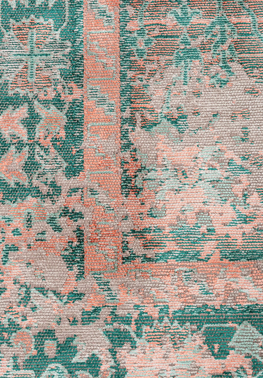 SPLENDOR ERA STONE - LIGHT CORAL - DARK GREEN - RIVER GREEN RUG - 5