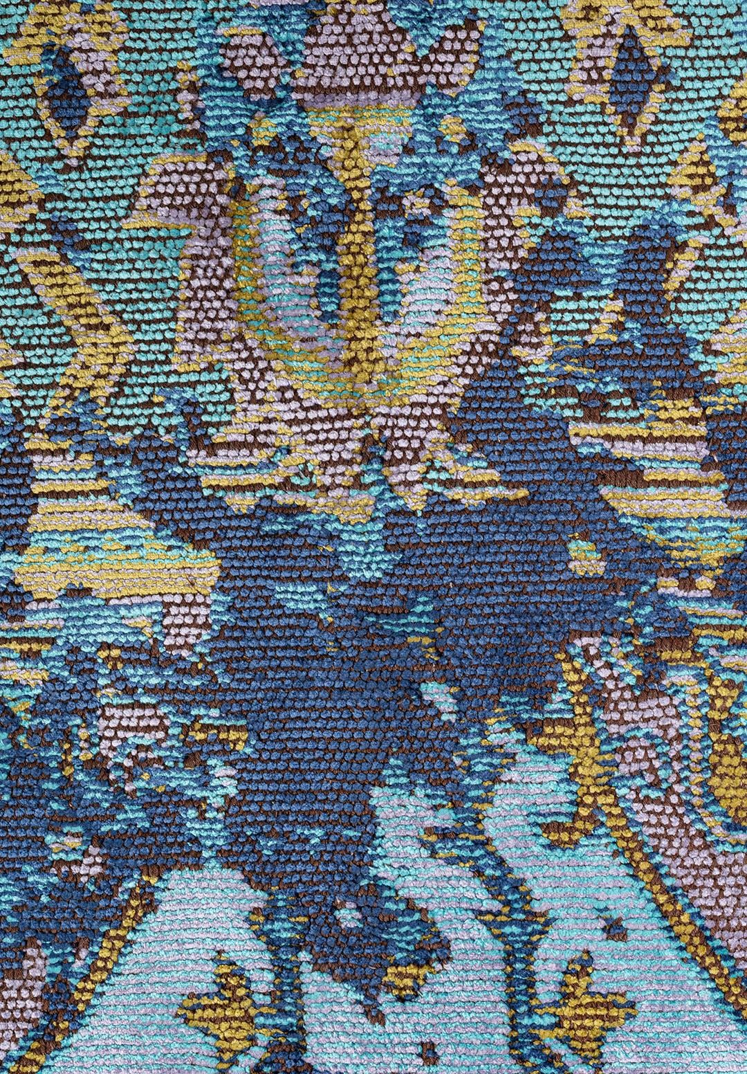 MONARCH ERA NAVY BLUE - TURQUOISE - LILAC - KIWI RUG - 5