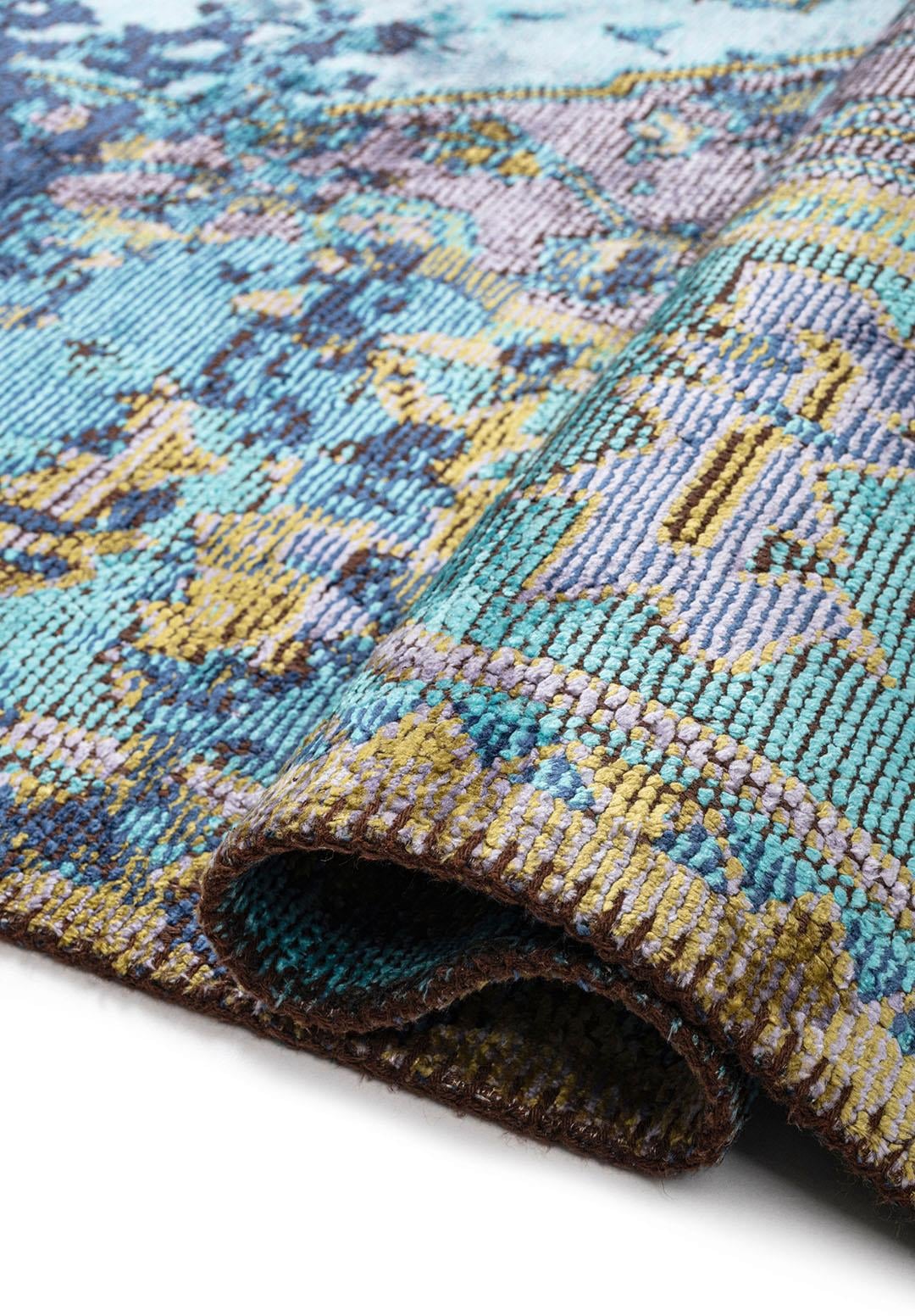 MONARCH ERA NAVY BLUE - TURQUOISE - LILAC - KIWI RUG - 2