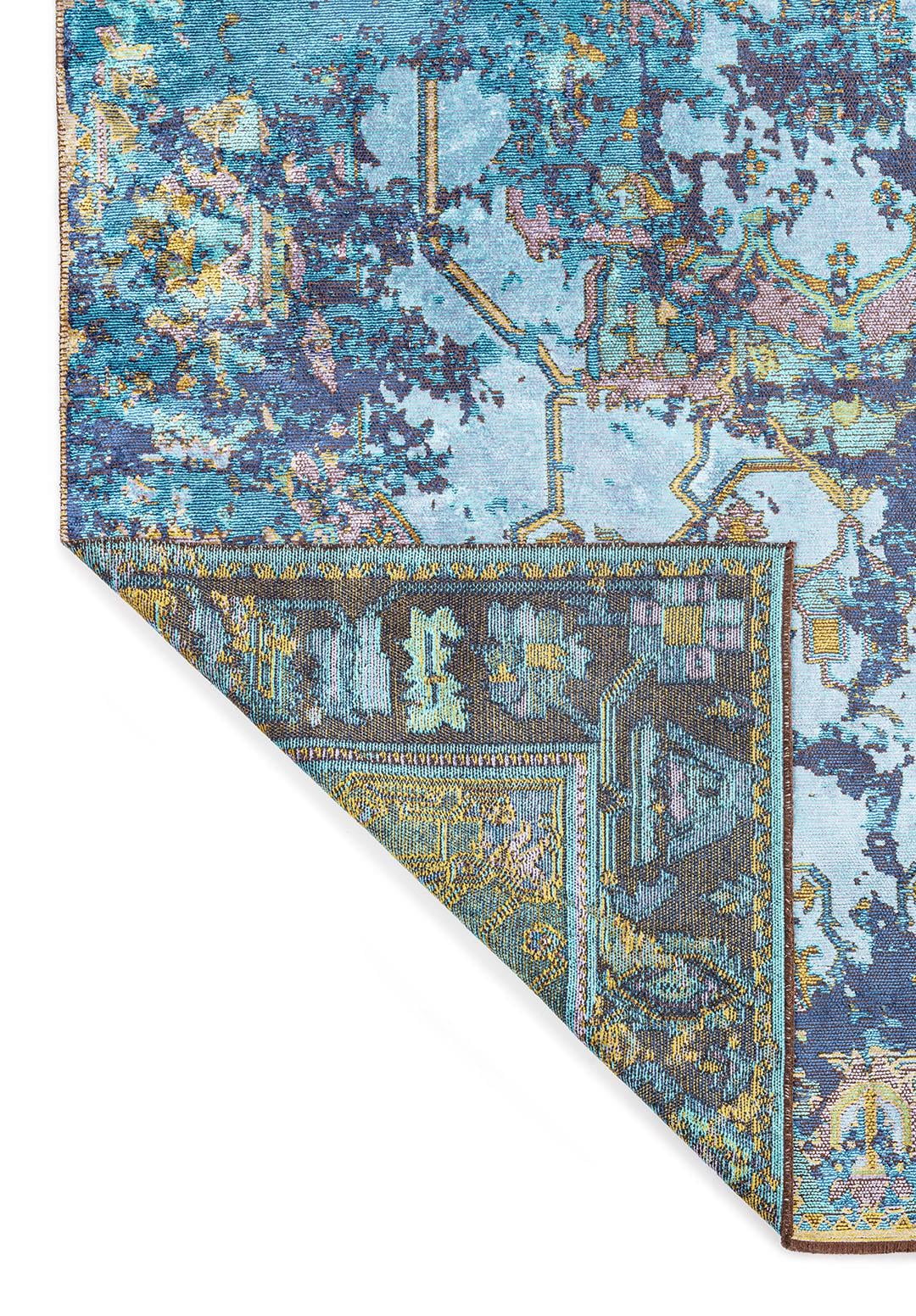 MONARCH ERA NAVY BLUE - TURQUOISE - LILAC - KIWI RUG - 3