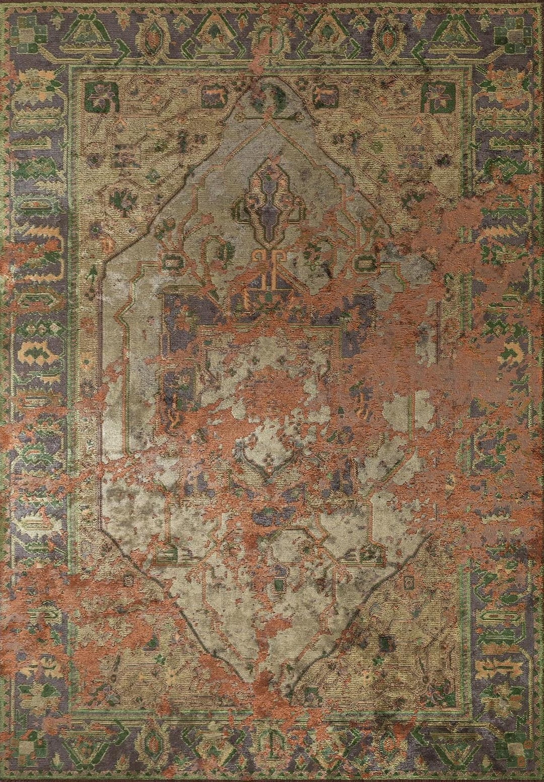 MONARCH ERA TERRA - ANTHRACITE - OLIVE GREEN - FOREST GREEN RUG