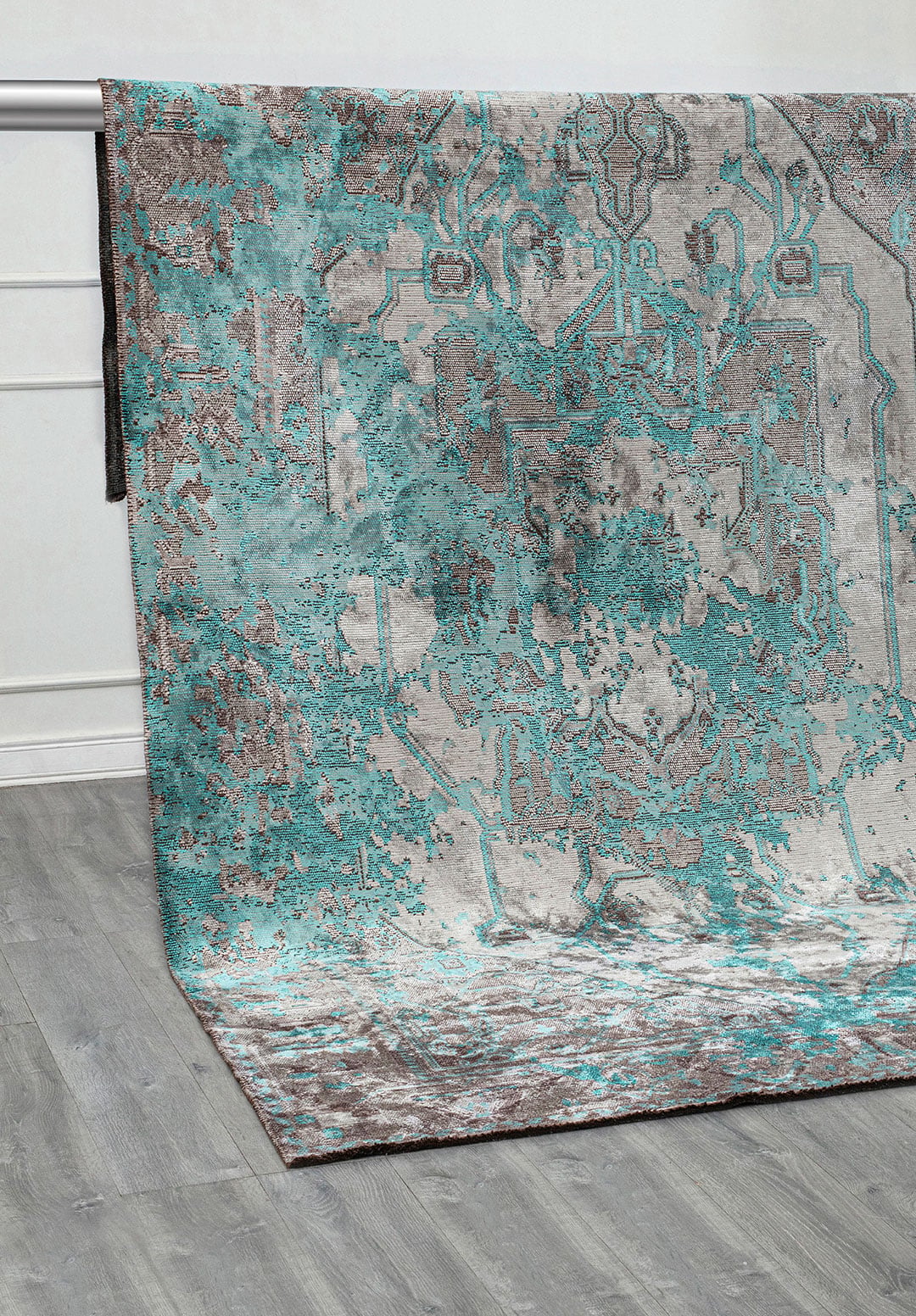 MONARCH ERA TURQUOISE - GREY - LIGHT GREY - DARK GREY RUG - 4