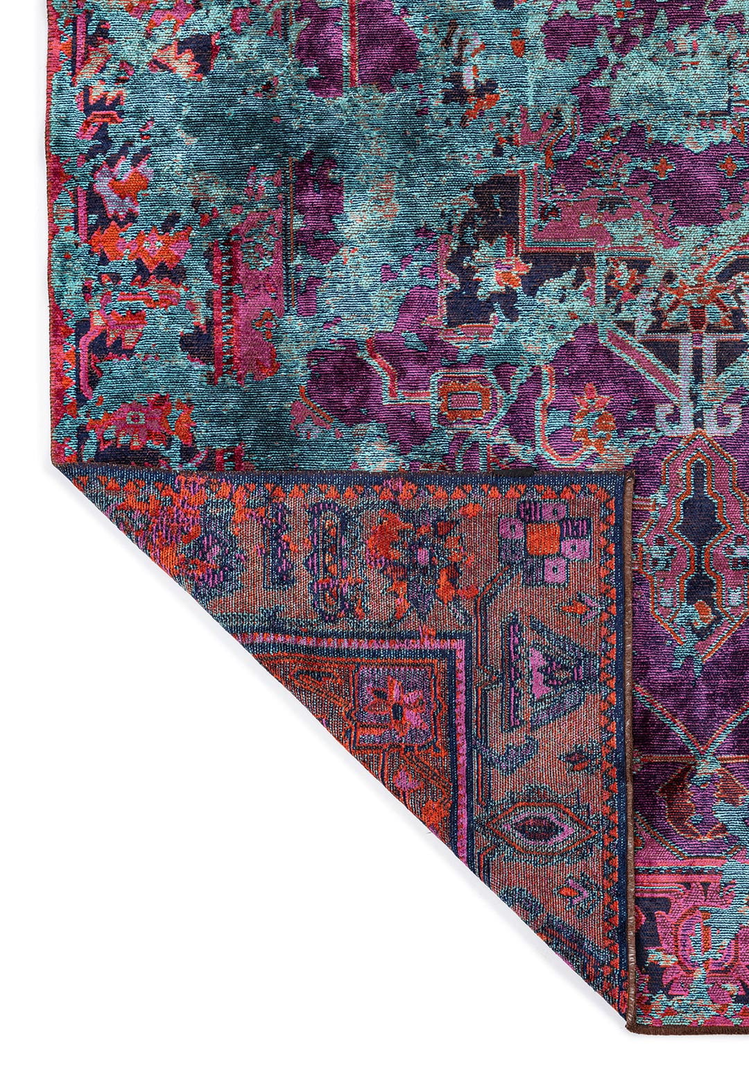 MONARCH ERA TURQUOISE - DARK NAVY - PURPLE - RUST RUG - 3