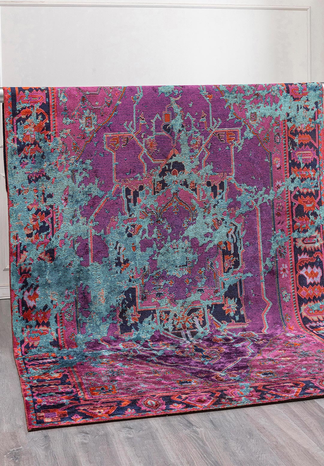 MONARCH ERA TURQUOISE - DARK NAVY - PURPLE - RUST RUG - 4